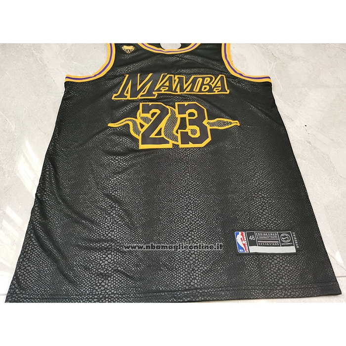Maglia Los Angeles Lakers LeBron James #23 Black Mamba Nero